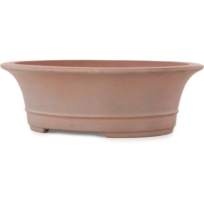 Oval unglazed bonsai pot by Reiho - 320 x 273 x 100 mm