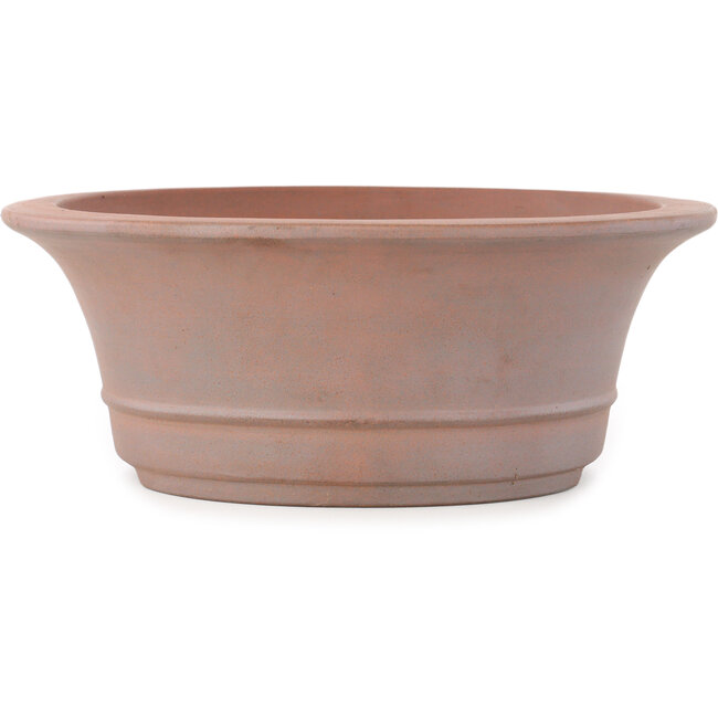 Oval unglazed bonsai pot by Reiho - 320 x 273 x 100 mm