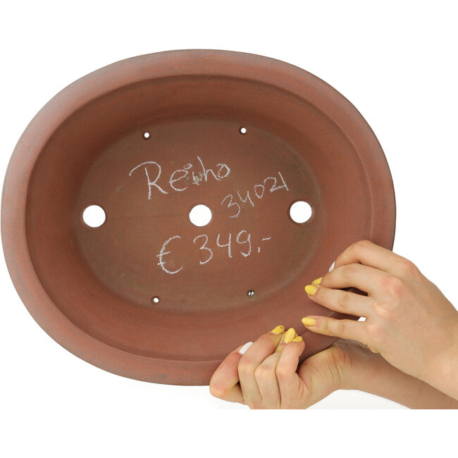 Vaso bonsai ovale non smaltato di Reiho - 320 x 273 x 100 mm
