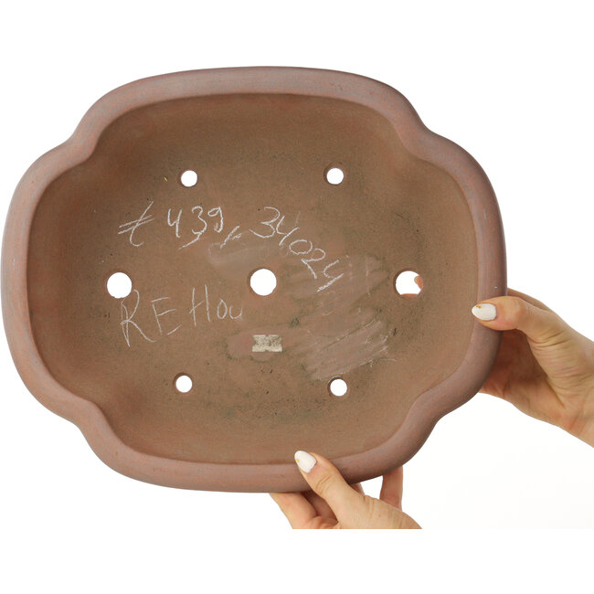 Pot à bonsaï non émaillé Mokko de Reiho - 345 x 290 x 105 mm