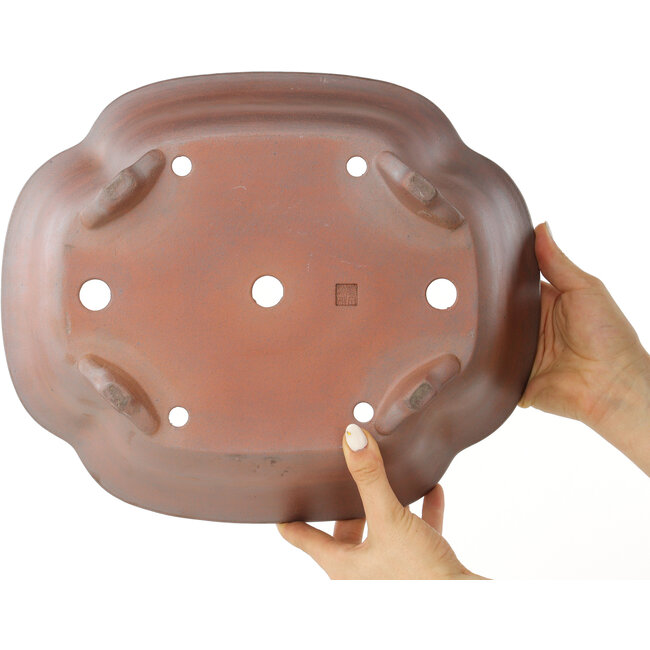 Pot à bonsaï non émaillé Mokko de Reiho - 345 x 290 x 105 mm