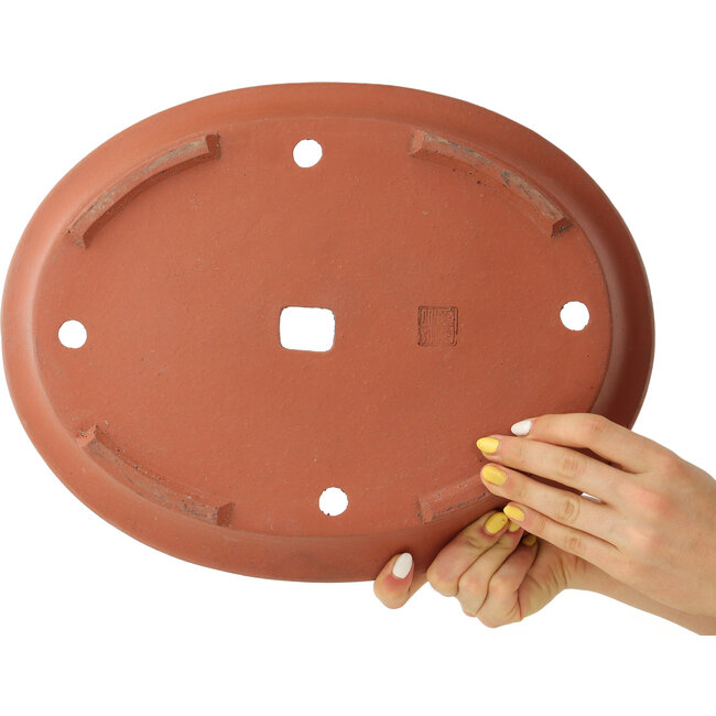 Pot à bonsaï ovale non émaillé - 373 x 288 x 60 mm