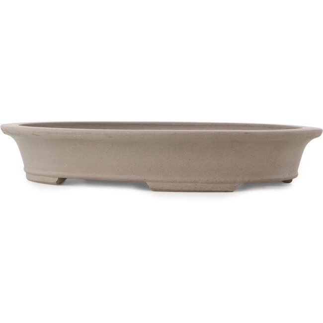 Oval unglazed bonsai pot - 385 x 295 x 65 mm