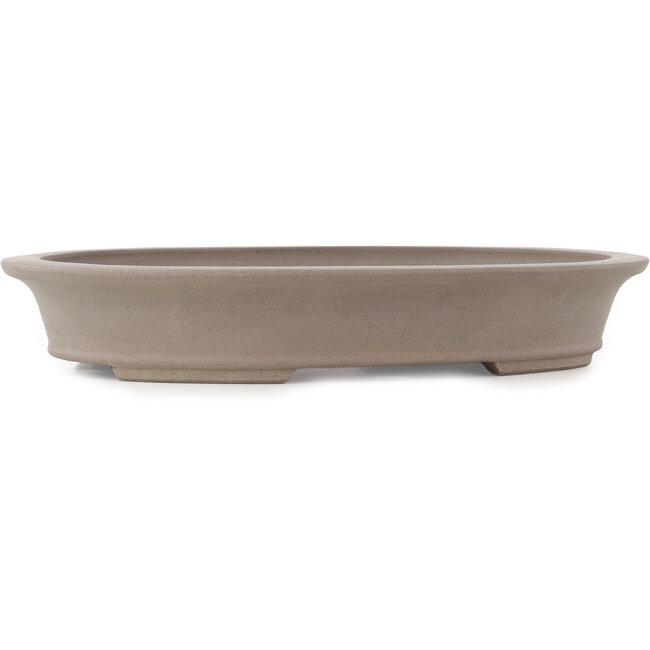 Oval unglazed bonsai pot - 385 x 295 x 65 mm