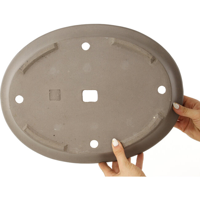 Pot à bonsaï ovale non émaillé - 385 x 295 x 65 mm