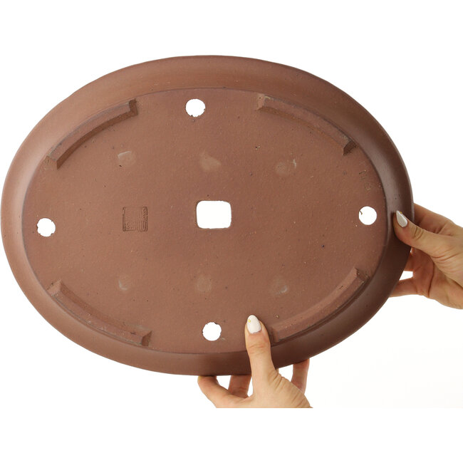 Ovale ongeglazuurde bonsai pot - 380 x 295 x 63 mm