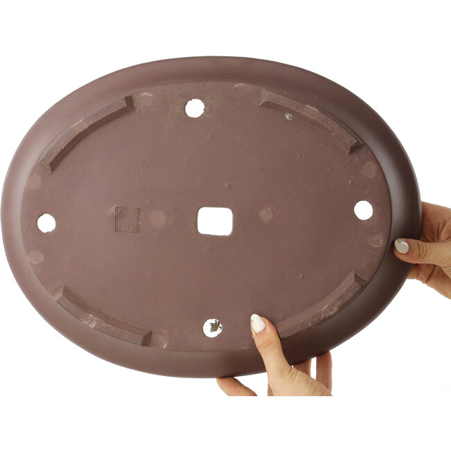 Pot à bonsaï ovale non émaillé - 380 x 290 x 60 mm