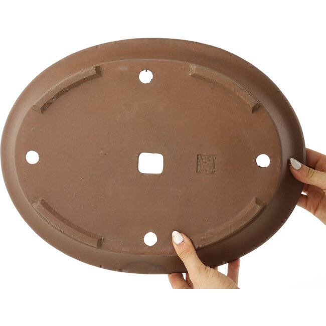 Pot à bonsaï ovale non émaillé - 380 x 290 x 60 mm