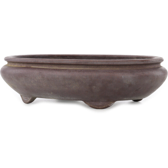 Oval unglazed bonsai pot - 340 x 270 x 90 mm