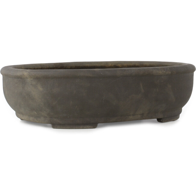 Oval unglazed bonsai pot by Keizan - 373 x 285 x 105 mm