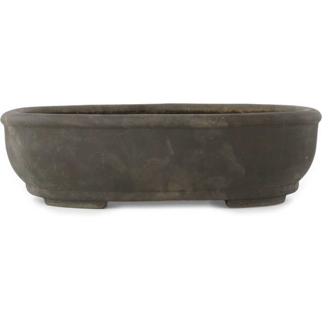 Oval unglazed bonsai pot by Keizan - 373 x 285 x 105 mm