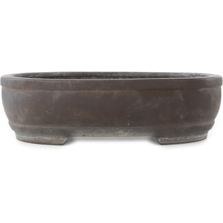 Keizan 392 mm oval unglazed bonsai pot by Keizan, Tokoname, Japan