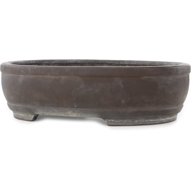 Ovale ongeglazuurde bonsaipot van Keizan - 392 x 305 x 110 mm