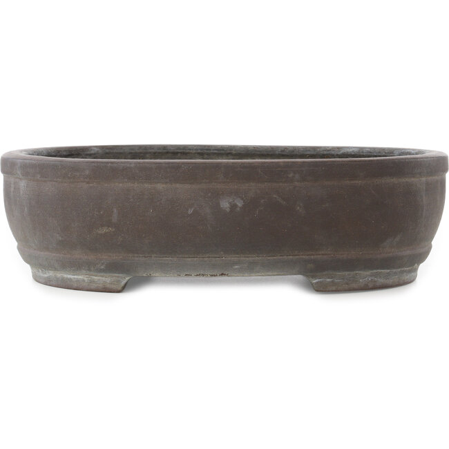 Ovale ongeglazuurde bonsaipot van Keizan - 392 x 305 x 110 mm