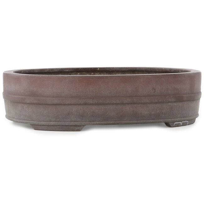 Maceta para bonsái ovalada sin esmaltar de Yamaaki - 340 x 278 x 85 mm