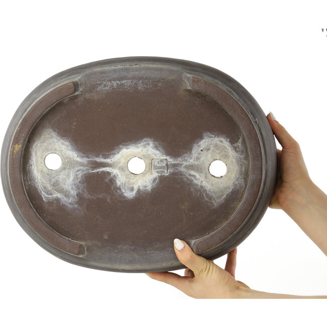 Pot à bonsaï ovale non émaillé de Keizan - 392 x 305 x 110 mm