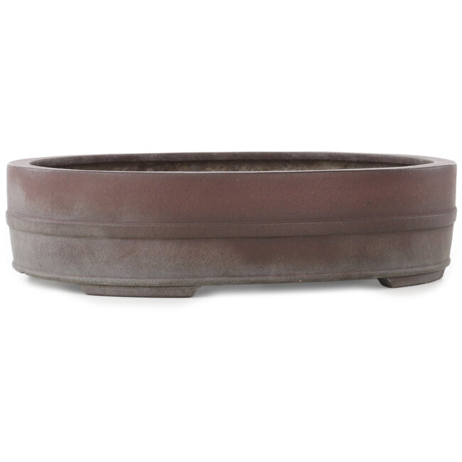 Oval unglazed bonsai pot by Yamaaki - 340 x 278 x 85 mm