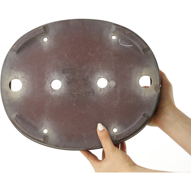 Maceta para bonsái ovalada sin esmaltar de Yamaaki - 340 x 278 x 85 mm
