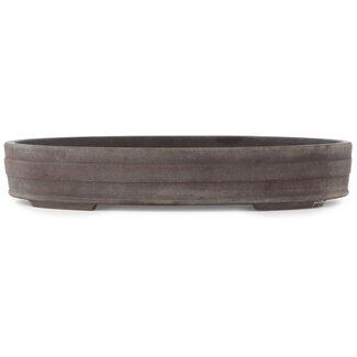 Keizan 410 mm oval unglazed bonsai pot by Keizan, Tokoname, Japan