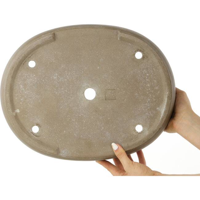 Ovale ongeglazuurde bonsaipot van Seibun - 385 x 300 x 75 mm