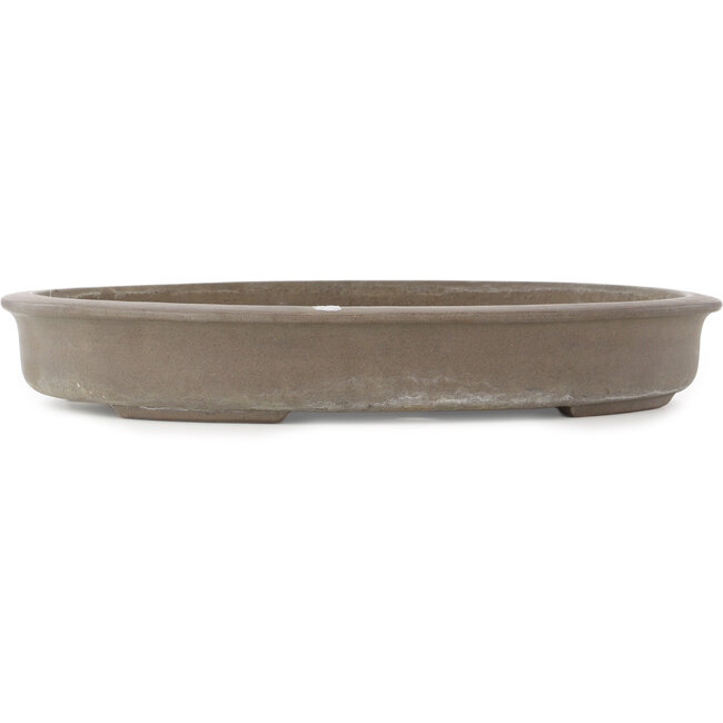 Oval unglazed bonsai pot by Seibun - 435 x 355 x 63 mm