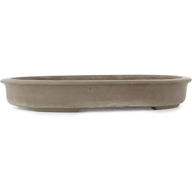 Oval unglazed bonsai pot by Seibun - 435 x 355 x 63 mm