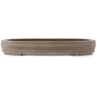 Keizan 457 mm oval unglazed bonsai pot by Keizan, Tokoname, Japan