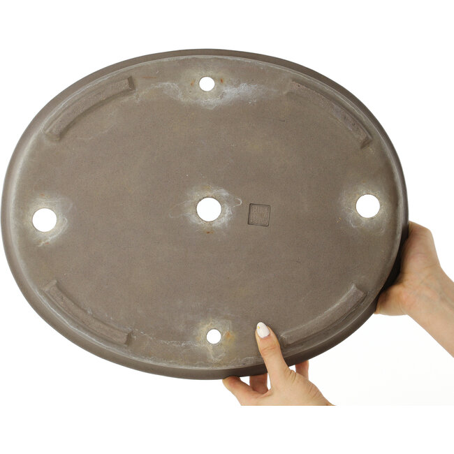 Ovale ongeglazuurde bonsaipot van Seibun - 435 x 355 x 63 mm