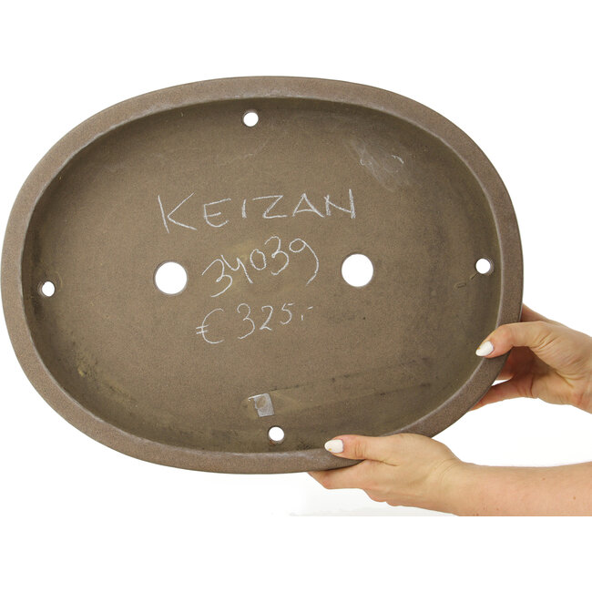 Vaso bonsai ovale non smaltato di Keizan - 457 x 350 x 62 mm
