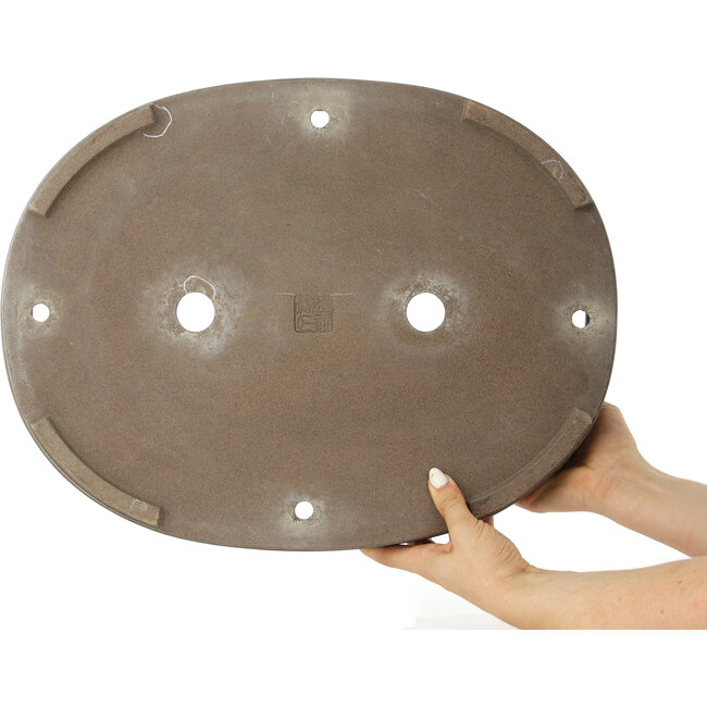 Pot à bonsaï ovale non émaillé de Keizan - 457 x 350 x 62 mm