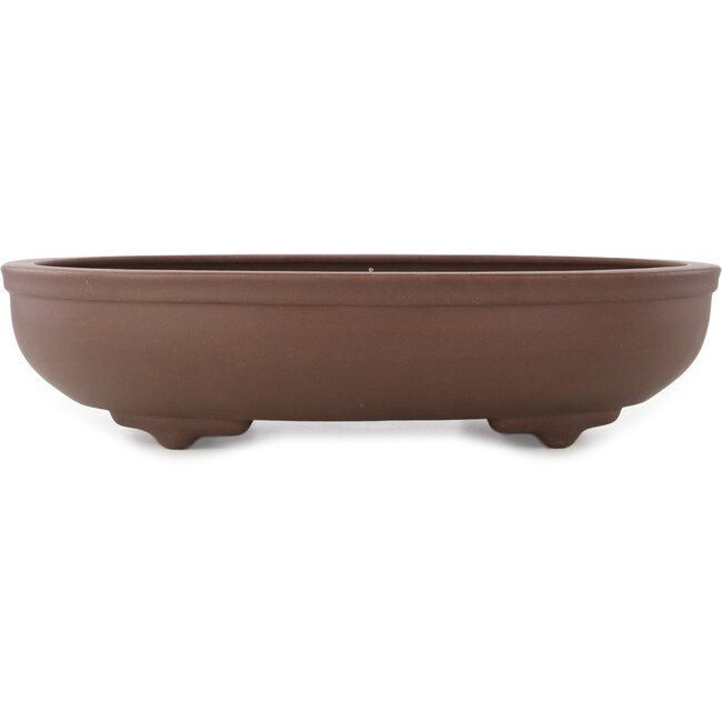 Oval unglazed bonsai pot by Yamaaki - 485 x 370 x 115 mm