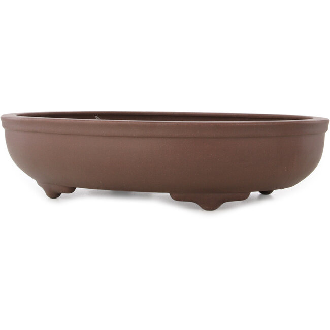 Oval unglazed bonsai pot by Yamaaki - 485 x 370 x 115 mm