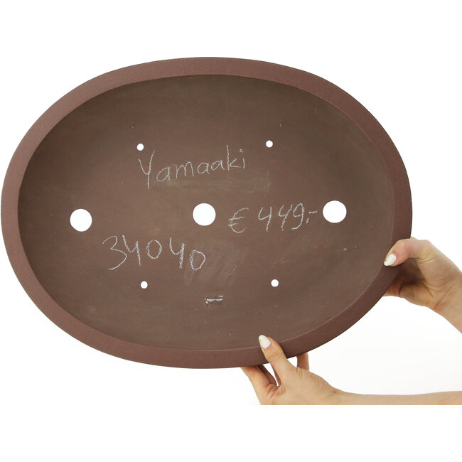 Vaso bonsai ovale non smaltato di Yamaaki - 485 x 370 x 115 mm