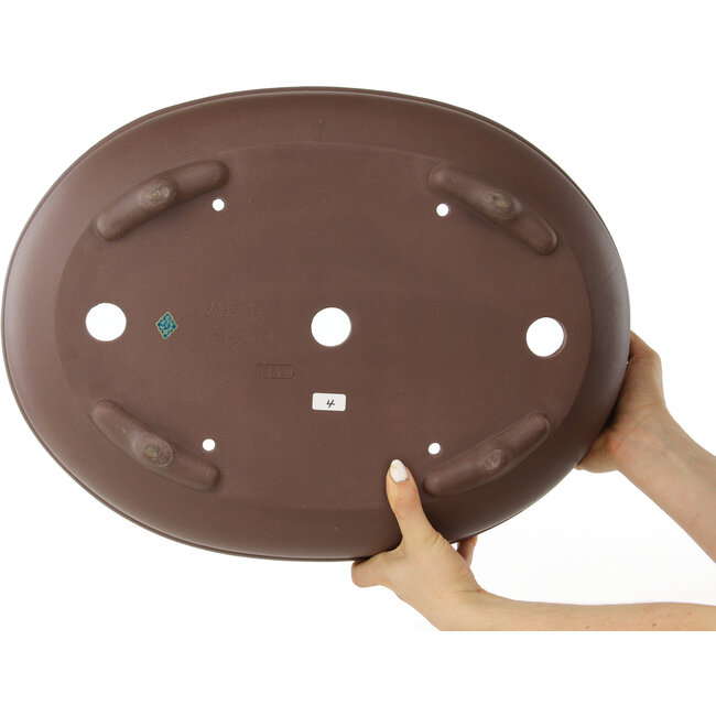 Ovaler unglasierter Bonsai-Topf von Yamaaki - 485 x 370 x 115 mm