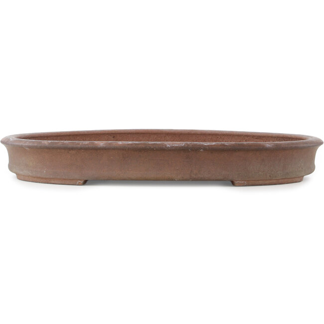 Oval unglazed bonsai pot by Kisen - 475 x 375 x 60 mm