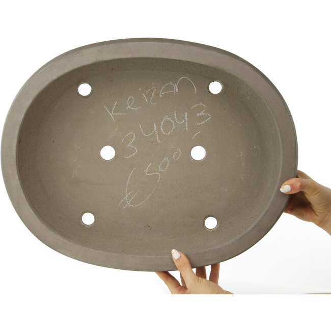 Pot à bonsaï ovale non émaillé de Keizan - 475 x 380 x 113 mm