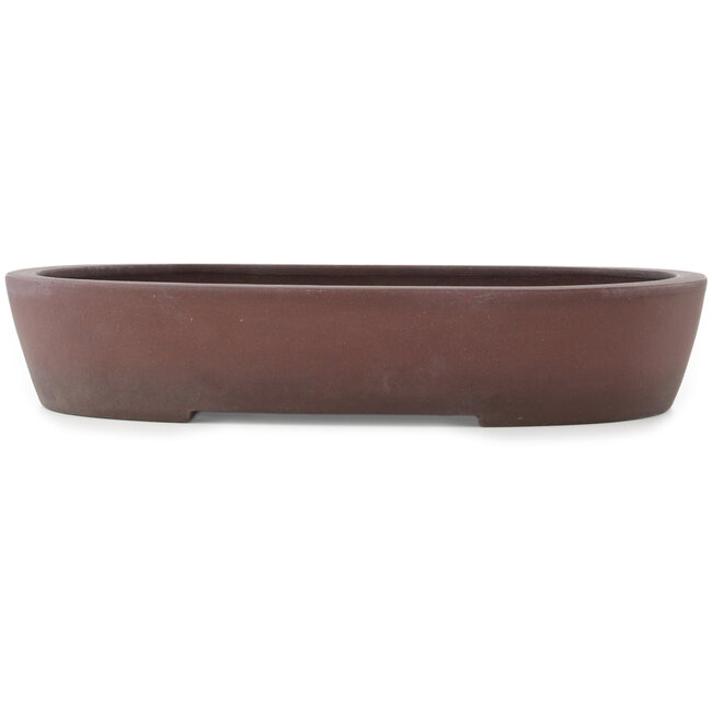 Oval unglazed bonsai pot by Yamaaki - 430 x 340 x 80 mm