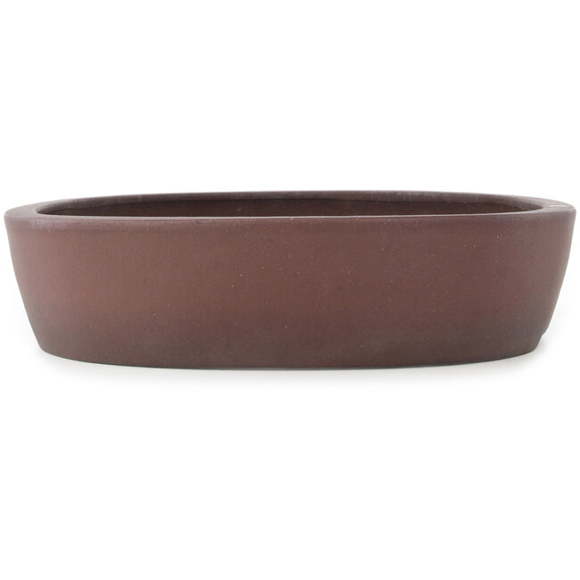 Oval unglazed bonsai pot by Yamaaki - 430 x 340 x 80 mm