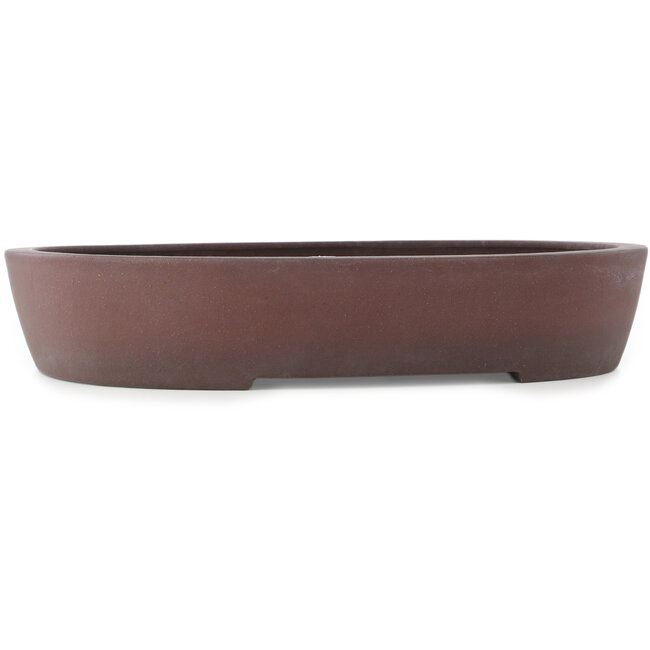 Oval unglazed bonsai pot by Yamaaki - 430 x 340 x 80 mm
