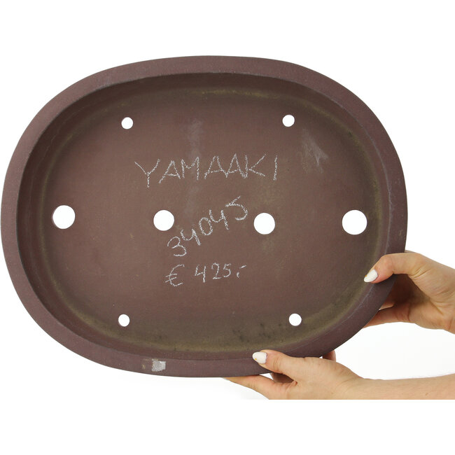 Pot à bonsaï ovale non émaillé de Yamaaki - 430 x 340 x 80 mm