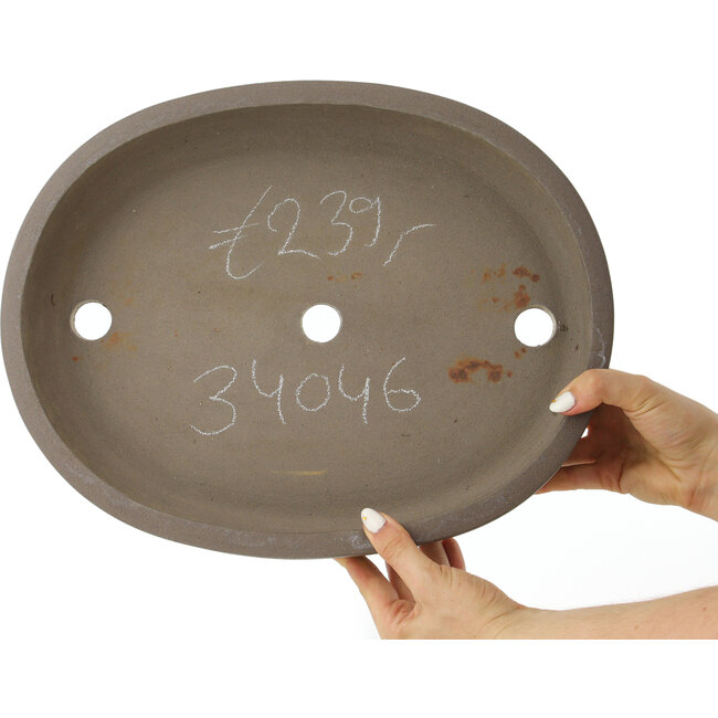 Pot à bonsaï ovale non émaillé - 375 x 293 x 70 mm
