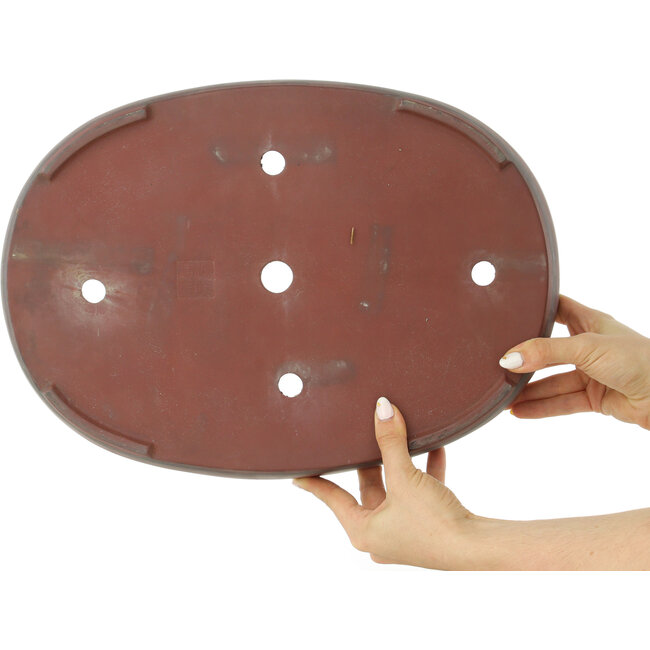 Pot à bonsaï ovale non émaillé - 405 x 290 x 57 mm