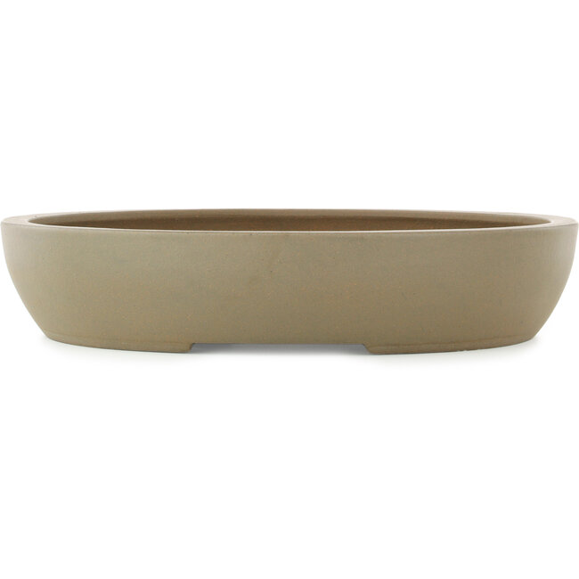 Oval unglazed bonsai pot by Yamaaki - 435 x 360 x 87 mm