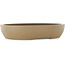 Oval unglazed bonsai pot by Yamaaki - 435 x 360 x 87 mm