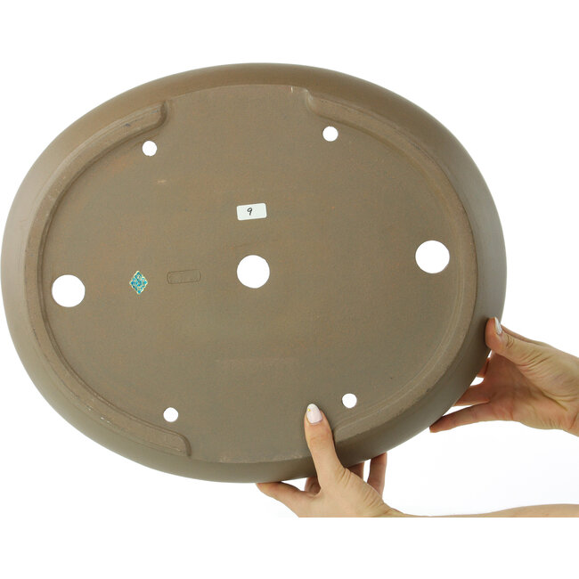 Maceta ovalada sin esmaltar para bonsái de Yamaaki - 435 x 360 x 87 mm
