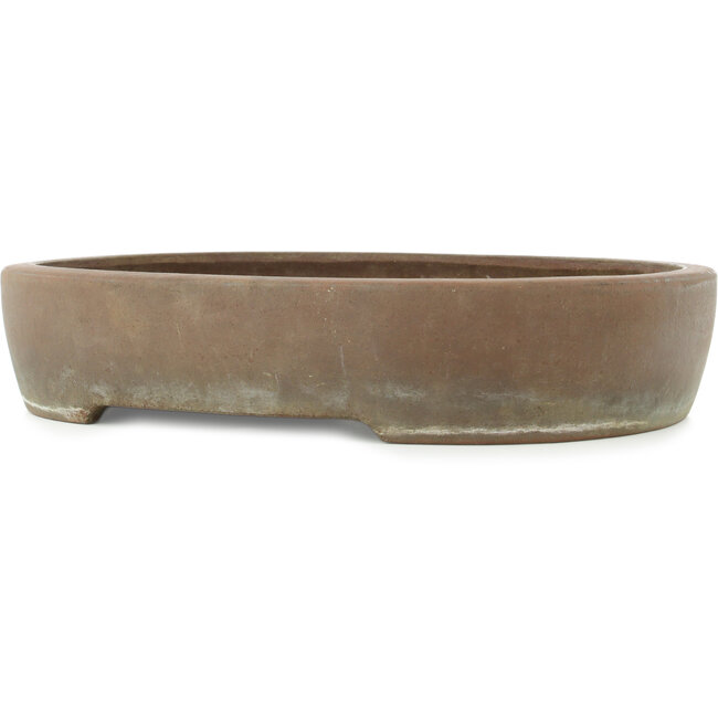 Oval unglazed bonsai pot - 427 x 333 x 85 mm