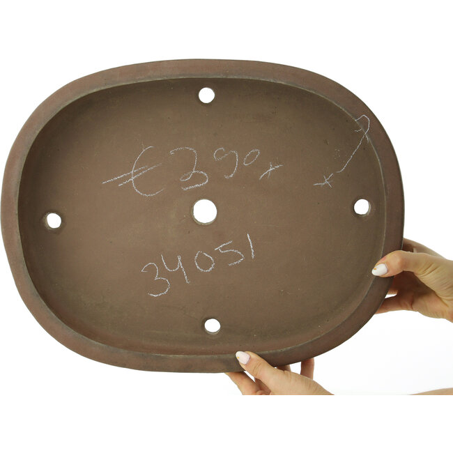 Pot à bonsaï ovale non émaillé - 427 x 333 x 85 mm