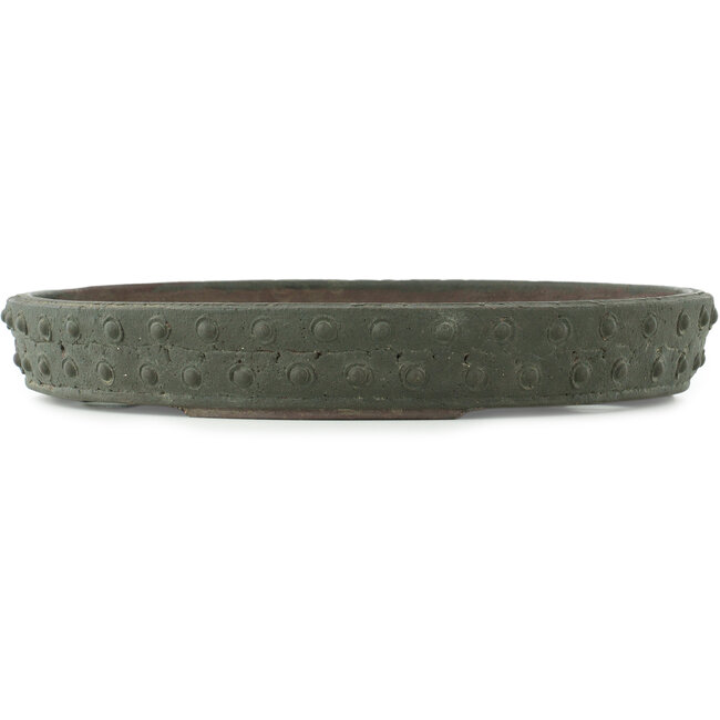 Ronde ongeglazuurde bonsaipot van Yamaaki - 395 x 395 x 60 mm