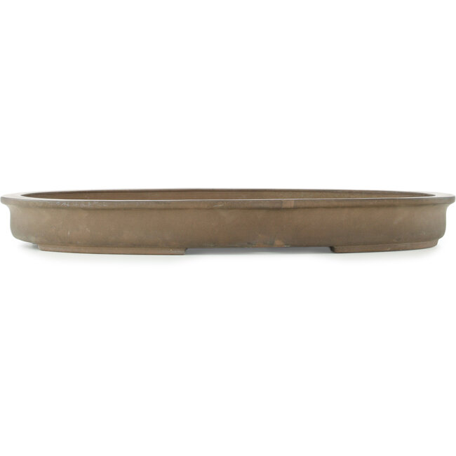 Oval unglazed bonsai pot by Gyouzan - 490 x 383 x 55 mm