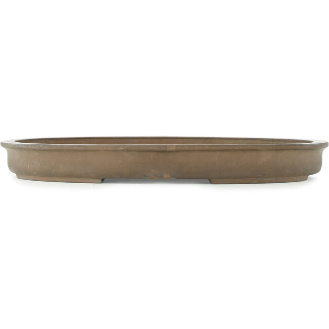 Oval unglazed bonsai pot by Gyouzan - 490 x 383 x 55 mm